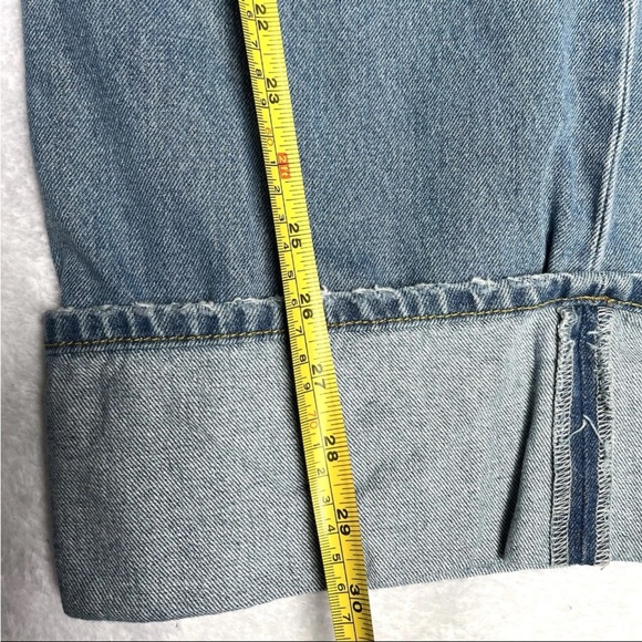 ETICA Wide Leg Cuff Blue Jeans Women Sz 29 Button Fly Sustainable Denim Relaxed - Picture 4 of 12